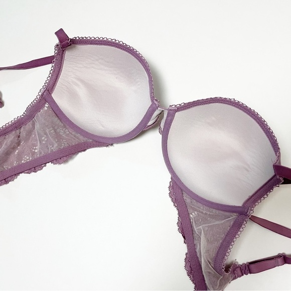 Victoria’s Secret Dream Angels Push-up Bra 34D underwire lavender purple lace - Picture 3 of 9